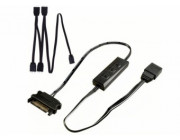 XILENCE LQZ.ARGB_Set Cable (XZ172), Cooling Control Set for  ARGB components: 5V D/P 3PIN connections, 1x Mini Cable Controller, 1x 1 to 4 ARGB Splitter